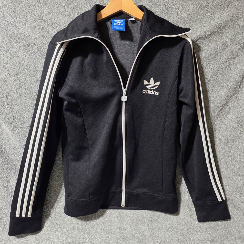 Adidas Originals Womens Track Jacket Black White 3-Stripe Trefoil SPO Europa 100
